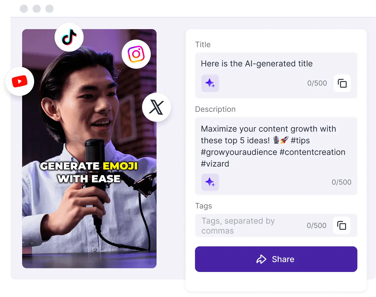 AI Social Caption and hashtag